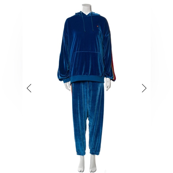 Aviator Nation Blue Velour Hoodie & Joggers Size XL - Picture 1 of 17